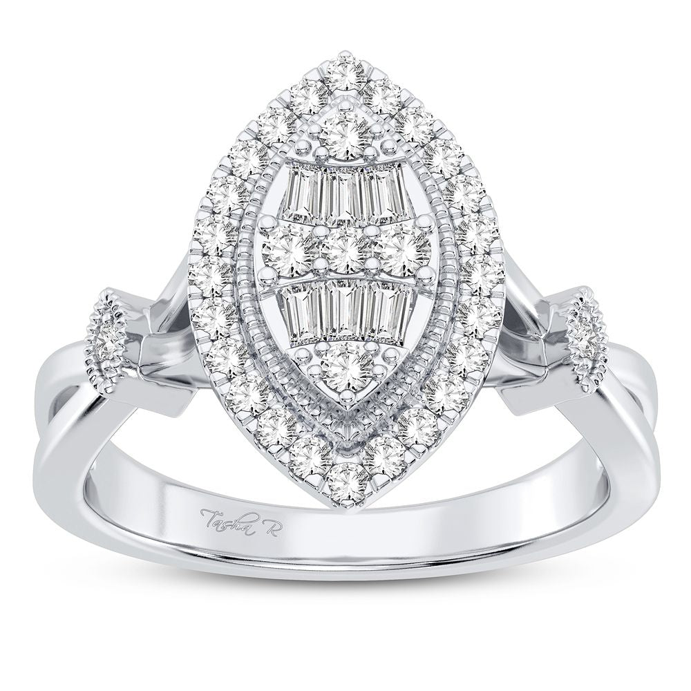 10k White Gold Lab Diamond Womens Engagement Ring (0.33CT)