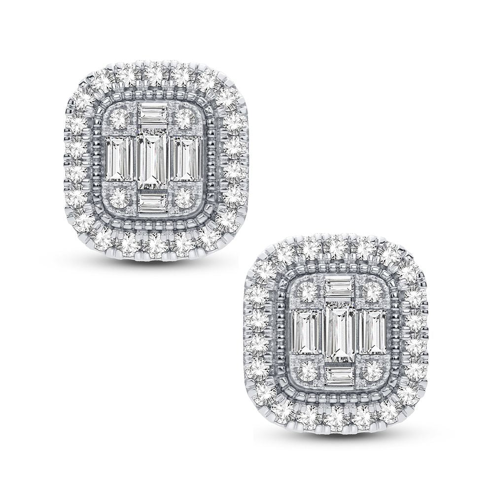10k White Gold Lab Diamond Stud Earrings - Timeless Sparkle