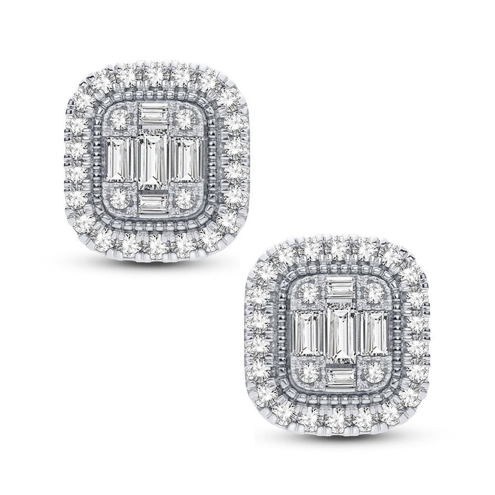 10k White Gold Lab Diamond Stud Earrings - Timeless Sparkle