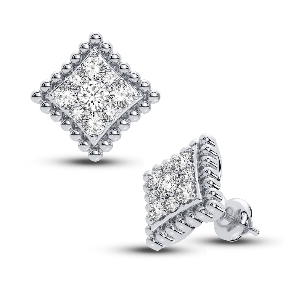 Sparkling 0.62CT Lab Diamond Earrings in White Gold