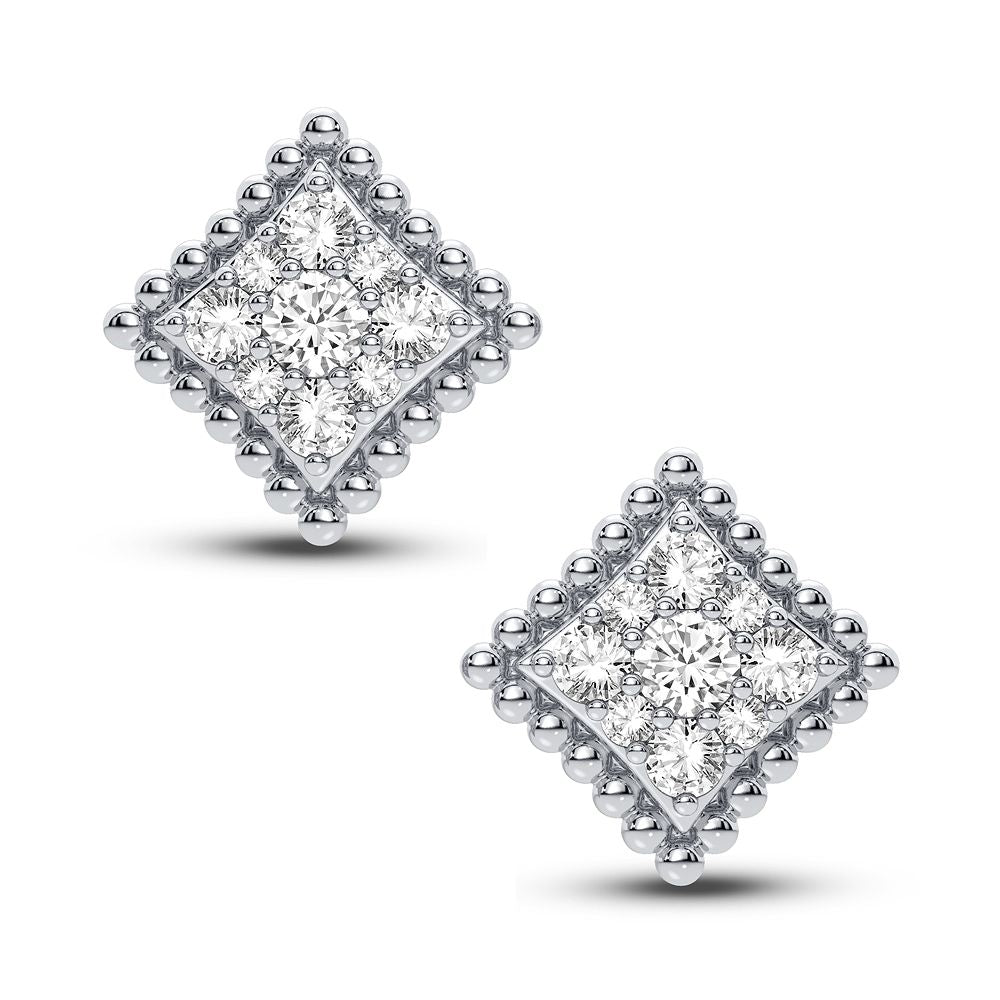 Sparkling 0.62CT Lab Diamond Earrings in White Gold