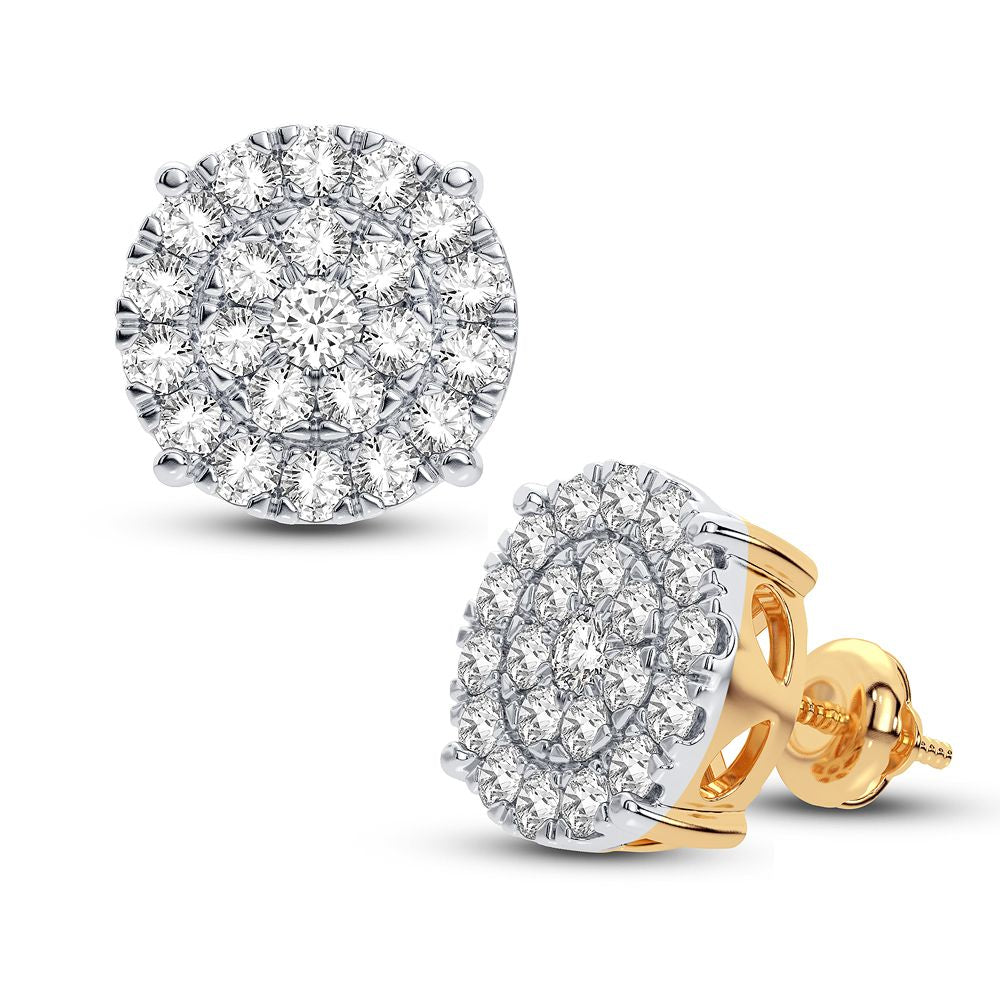 10k Yellow Gold Lab Diamond Stud Earrings - 1CT Brilliance
