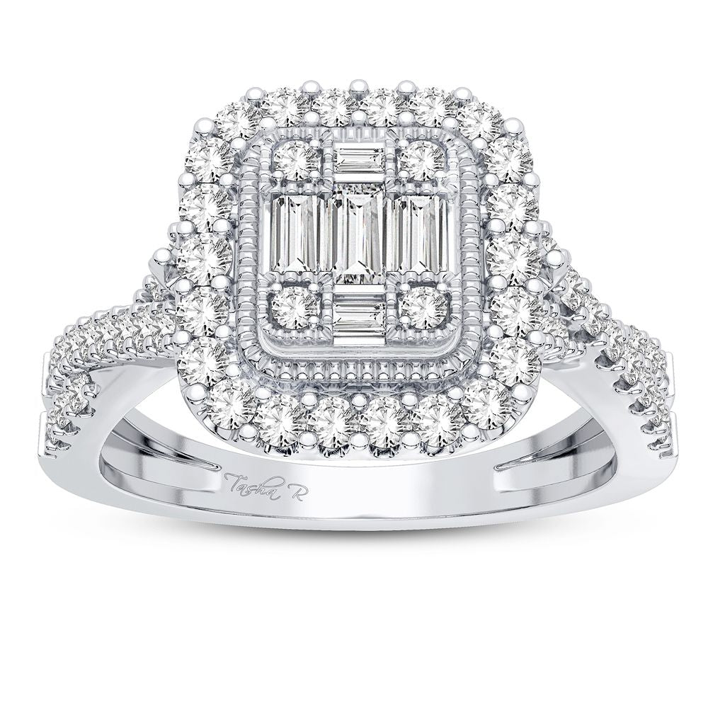 Brilliant 14k White Gold 0.50CT Lab Diamond Engagement Ring