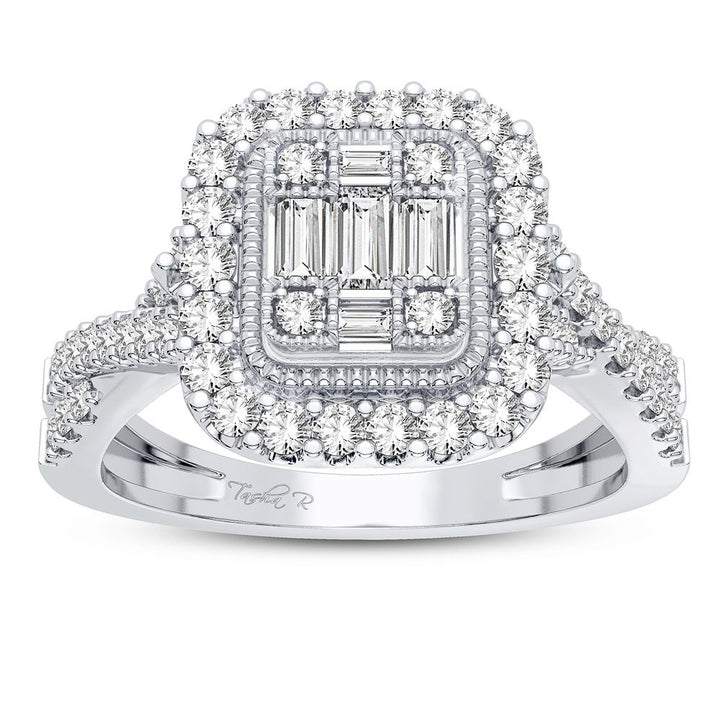 Brilliant 14k White Gold 0.50CT Lab Diamond Engagement Ring