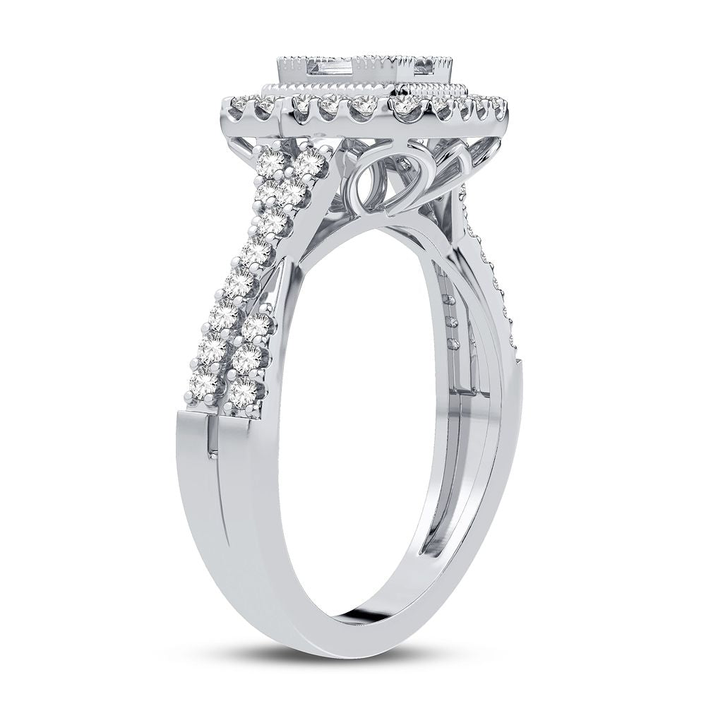 Brilliant 14k White Gold 0.50CT Lab Diamond Engagement Ring