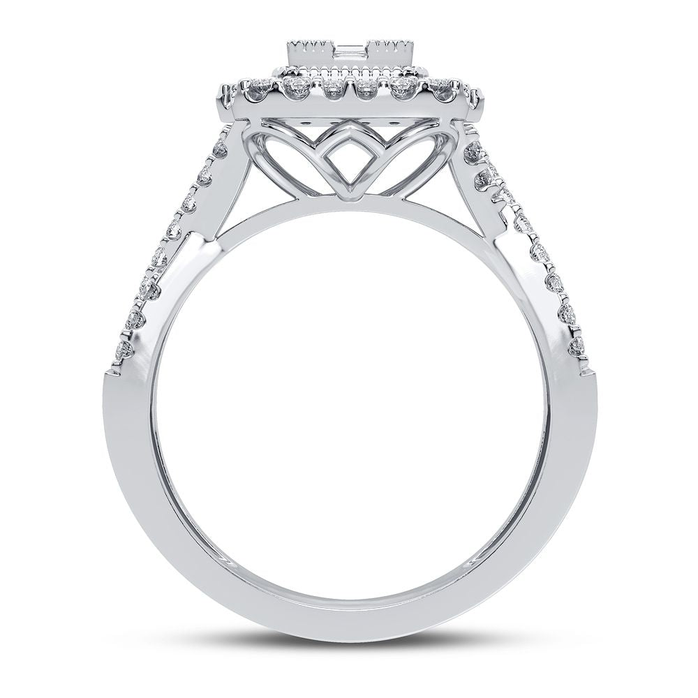 Brilliant 14k White Gold 0.50CT Lab Diamond Engagement Ring