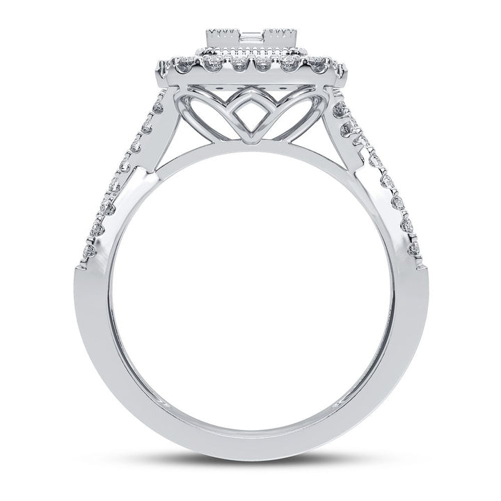 Brilliant 14k White Gold 0.50CT Lab Diamond Engagement Ring