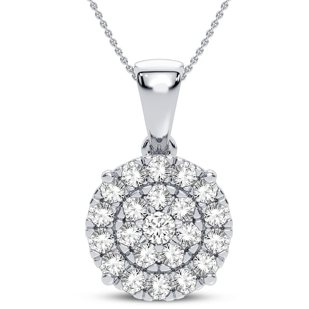 Brilliant 14k White Gold 1.50CT Lab Diamond Pendant