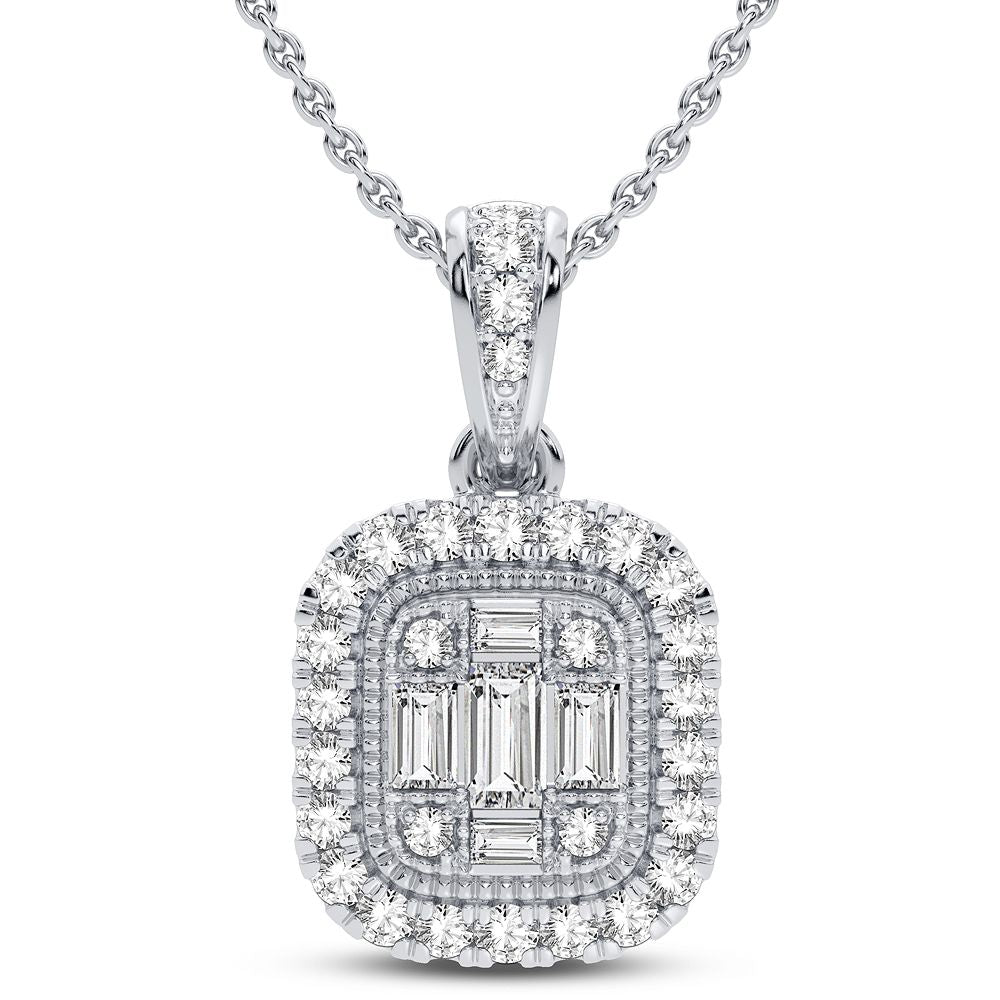 Sparkling 10k White Gold 0.28CT Lab Diamond Pendant