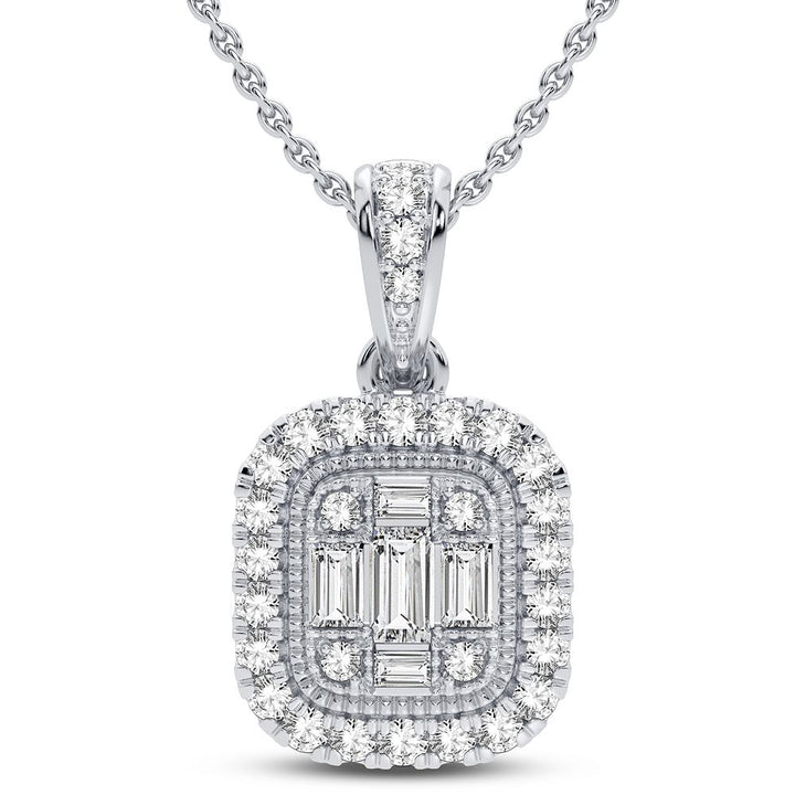Sparkling 10k White Gold 0.28CT Lab Diamond Pendant