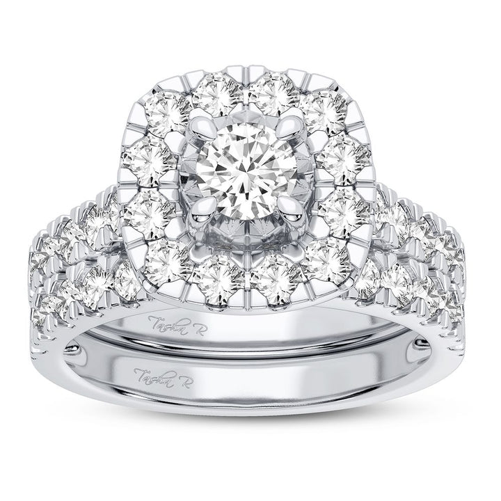 Brilliant 10k White Gold 2CT Lab Diamond Bridal Ring