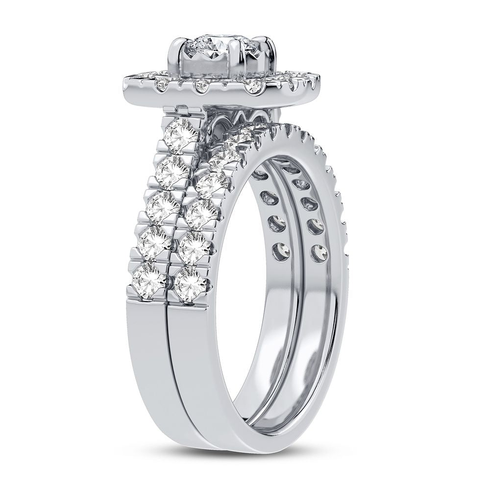 Brilliant 10k White Gold 2CT Lab Diamond Bridal Ring