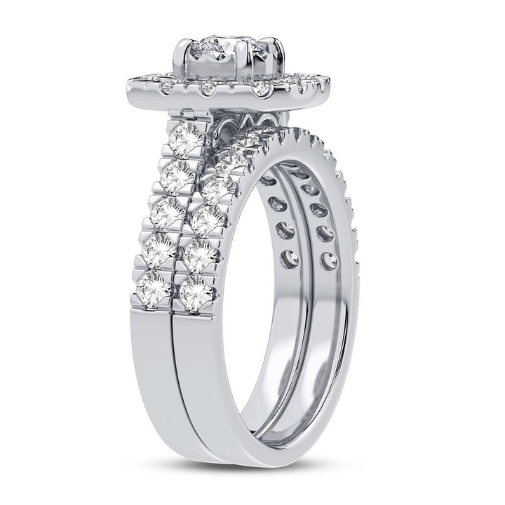 Brilliant 10k White Gold 2CT Lab Diamond Bridal Ring