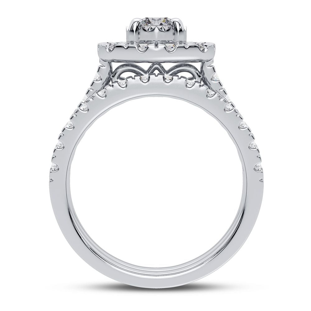 Brilliant 10k White Gold 2CT Lab Diamond Bridal Ring