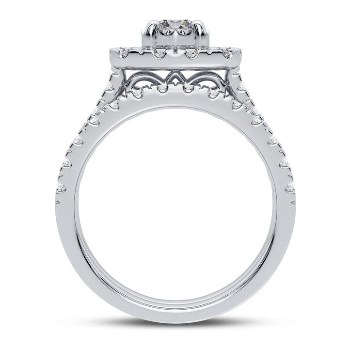 Brilliant 10k White Gold 2CT Lab Diamond Bridal Ring