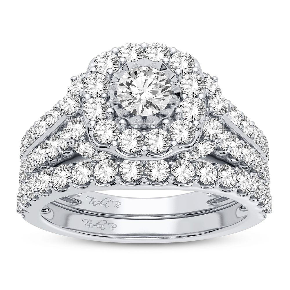 10k White Gold 2CT Lab Diamond Womens Bridal Ring