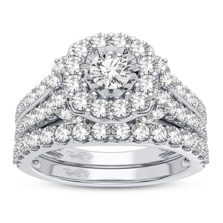 10k White Gold 2CT Lab Diamond Womens Bridal Ring