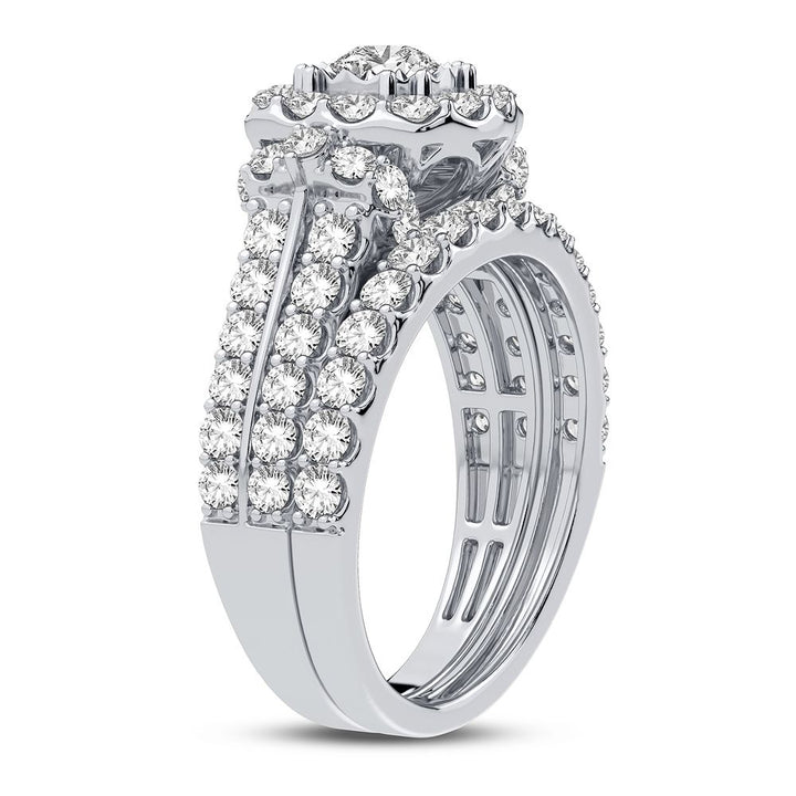 10k White Gold 2CT Lab Diamond Womens Bridal Ring