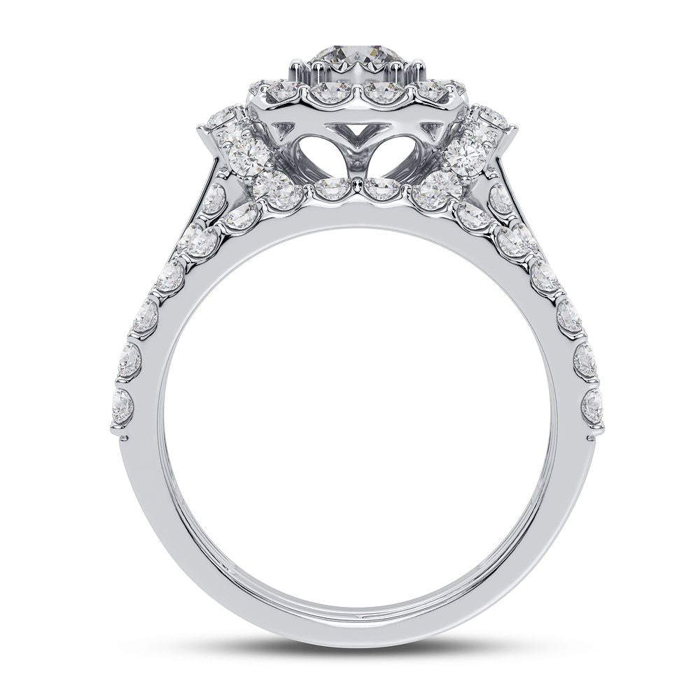 10k White Gold 2CT Lab Diamond Womens Bridal Ring
