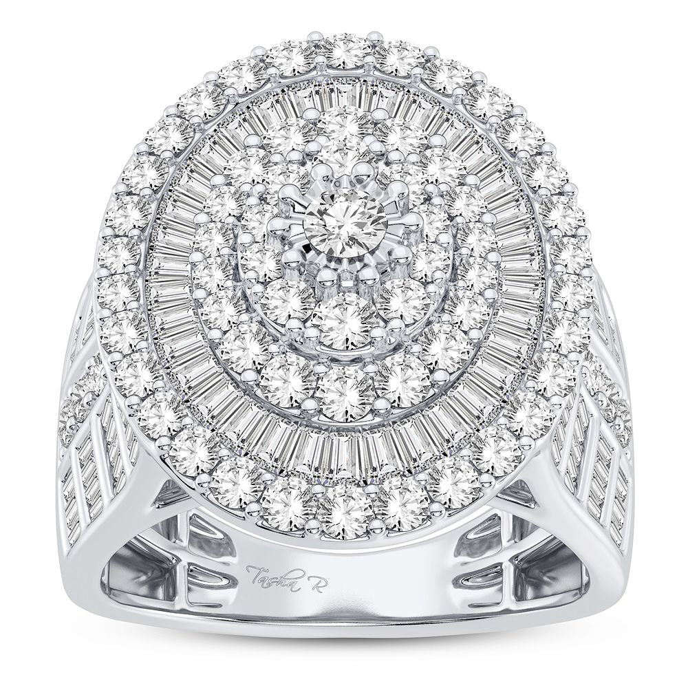 Chic 10k White Gold 2CT Lab Diamond Womens Fashion Ring