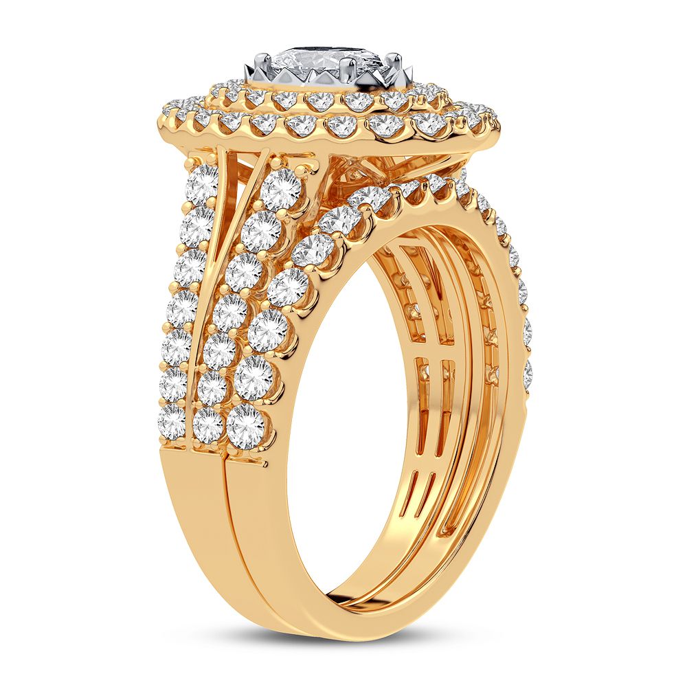 Luminous 14K Yellow Gold 2.00CT Lab Diamond Engagement Ring