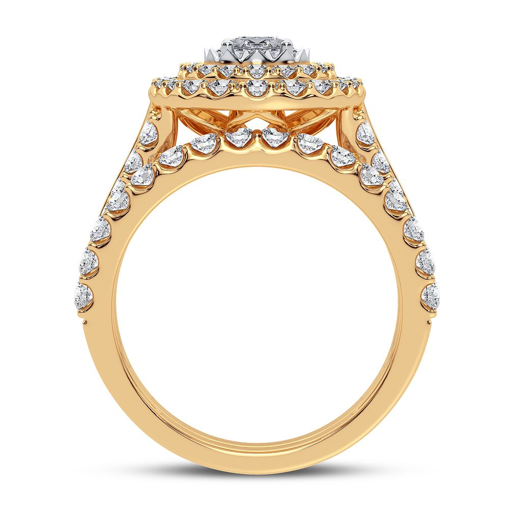 Luminous 14K Yellow Gold 2.00CT Lab Diamond Engagement Ring