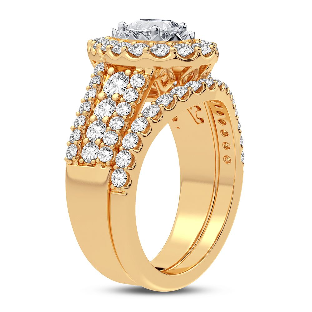 14K Yellow Gold 2CT Lab Diamond Engagement Ring Brilliance