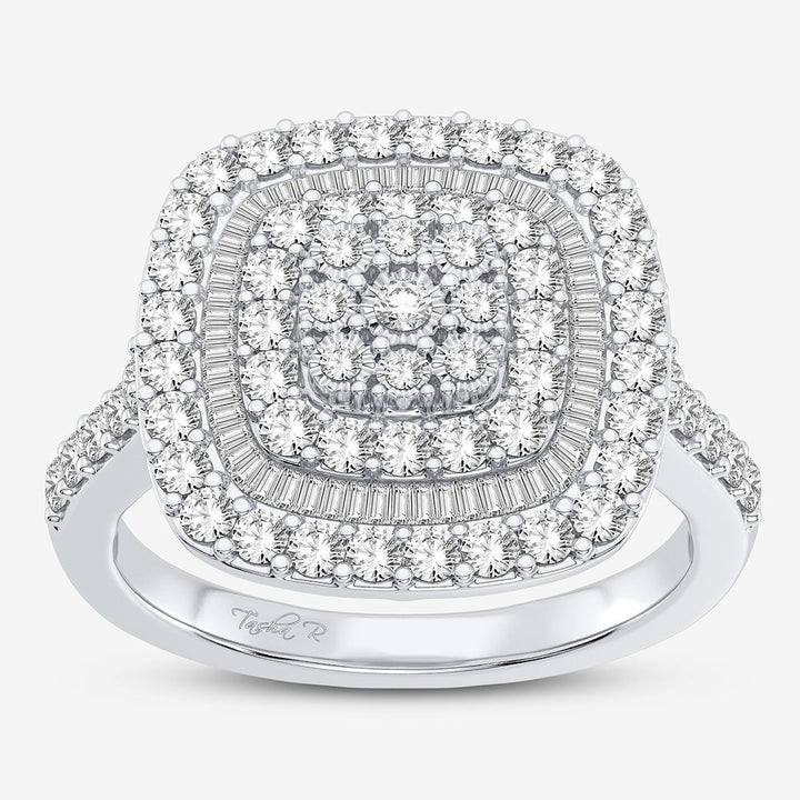 Chic 10k White Gold 1CT Lab Diamond Womens Fashion Ring