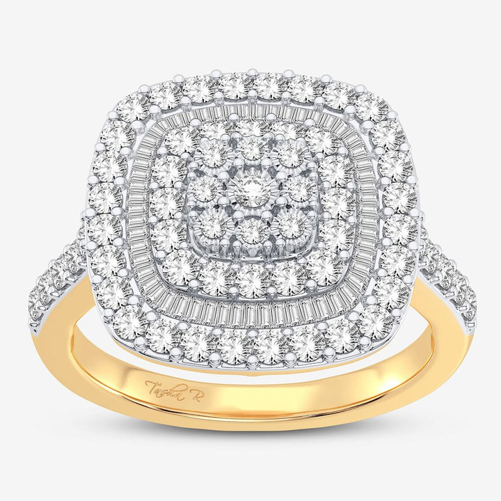10k Yellow Gold Lab Diamond Womens Fashion Ring - 1CT Sparkle