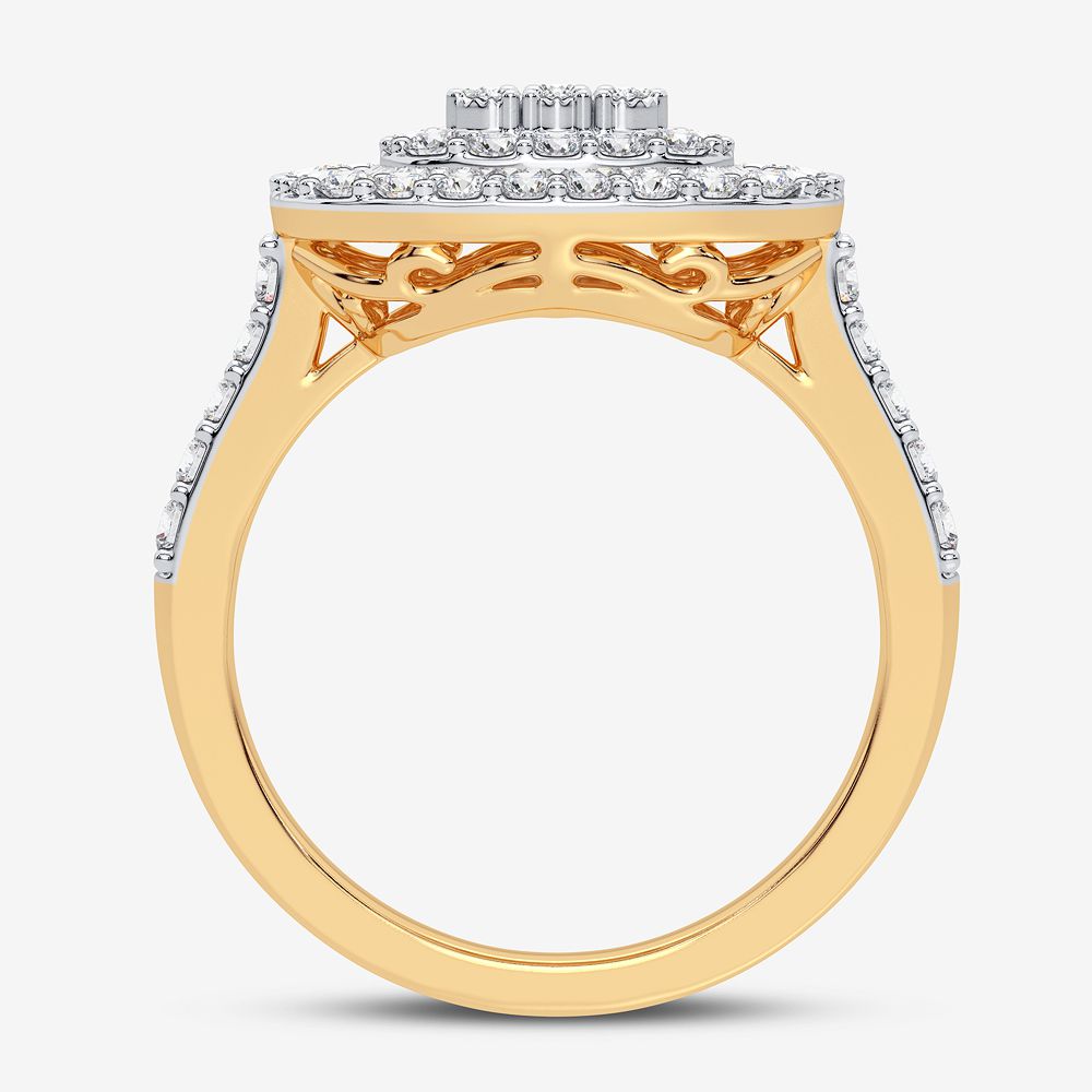 10k Yellow Gold Lab Diamond Womens Fashion Ring - 1CT Sparkle
