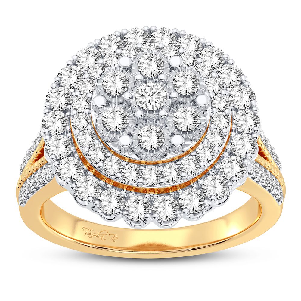 Chic 10k Gold 1CT Lab Grown Diamond Womens Fashion Ring
