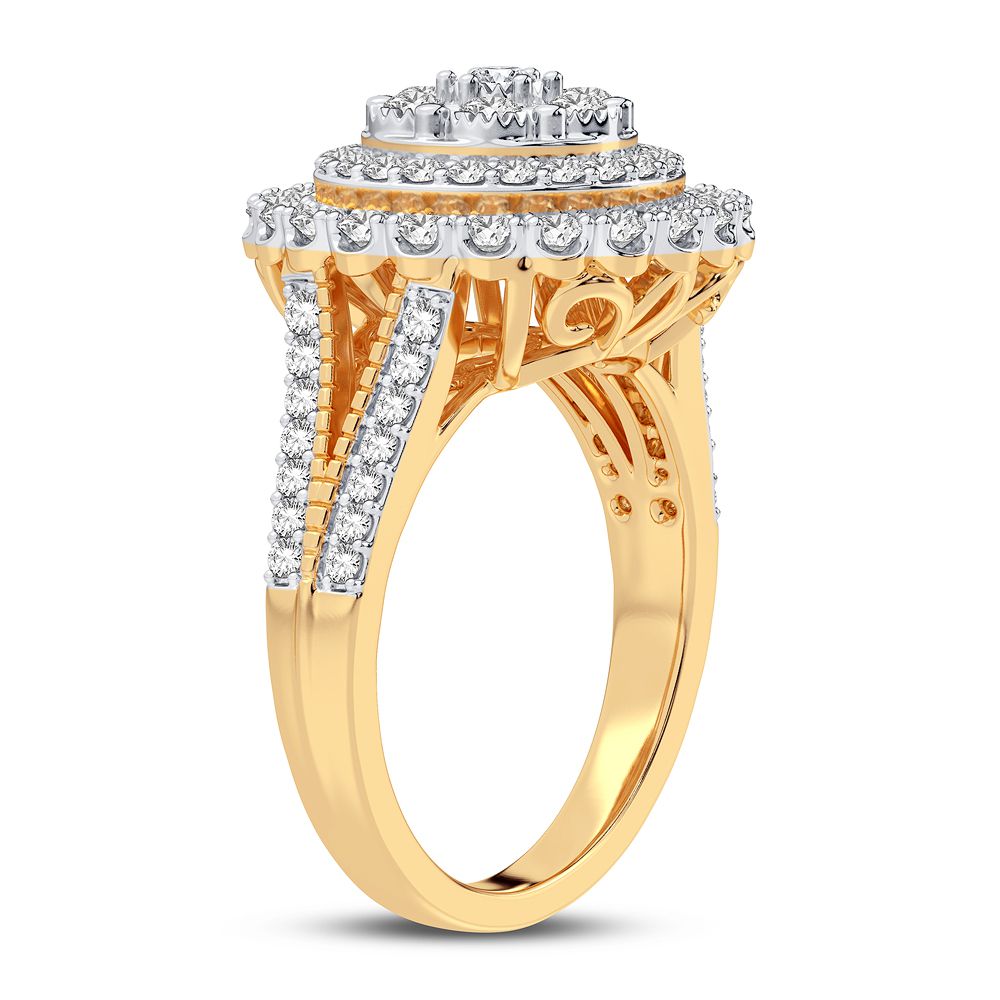 Chic 10k Gold 1CT Lab Grown Diamond Womens Fashion Ring
