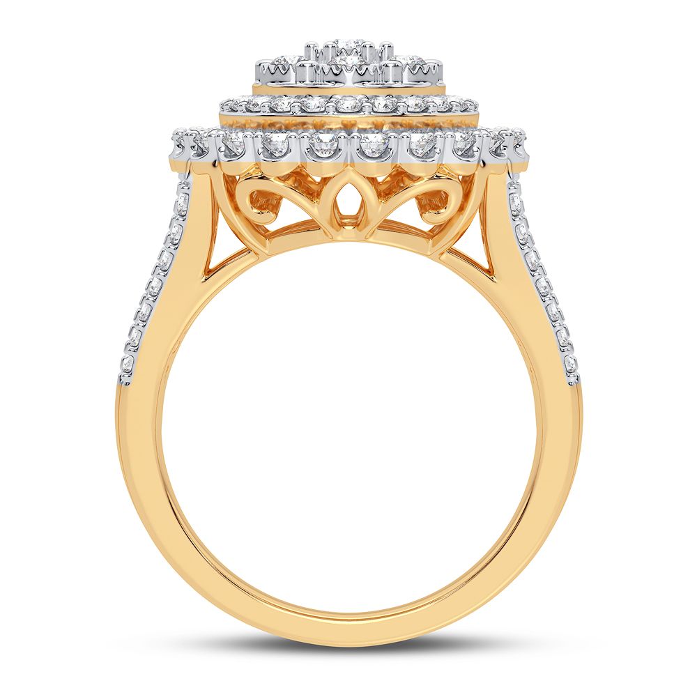 Chic 10k Gold 1CT Lab Grown Diamond Womens Fashion Ring
