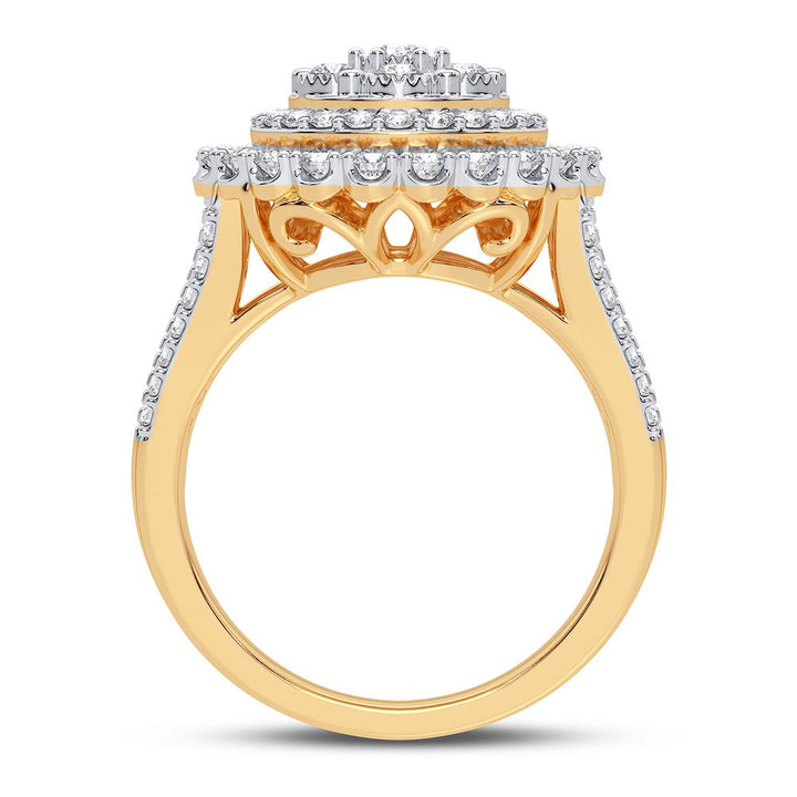 Chic 10k Gold 1CT Lab Grown Diamond Womens Fashion Ring