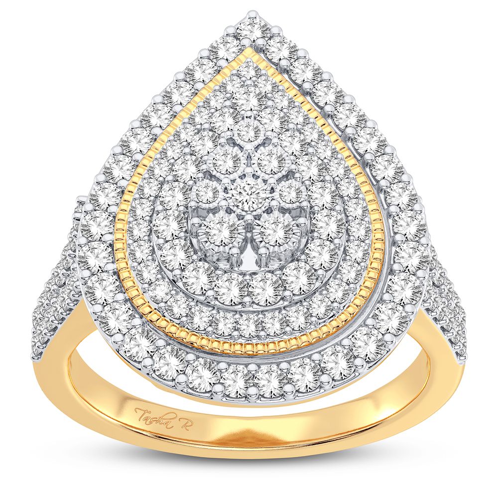 10k Yellow Gold Lab Diamond Womens Fashion Ring - 1CT