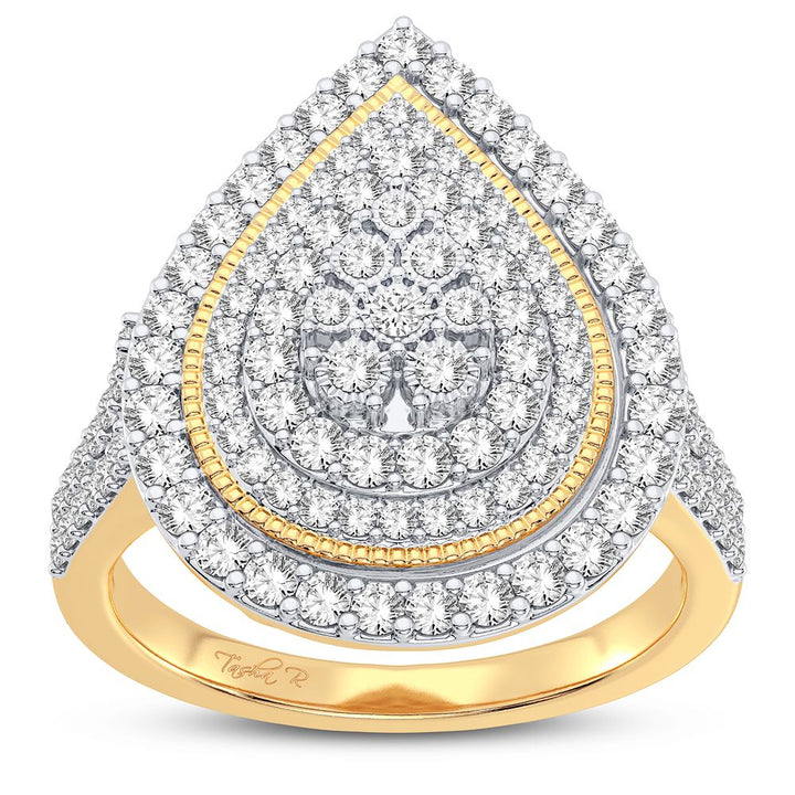 10k Yellow Gold Lab Diamond Womens Fashion Ring - 1CT
