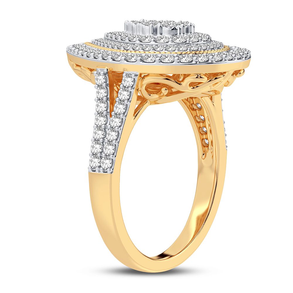 10k Yellow Gold Lab Diamond Womens Fashion Ring - 1CT