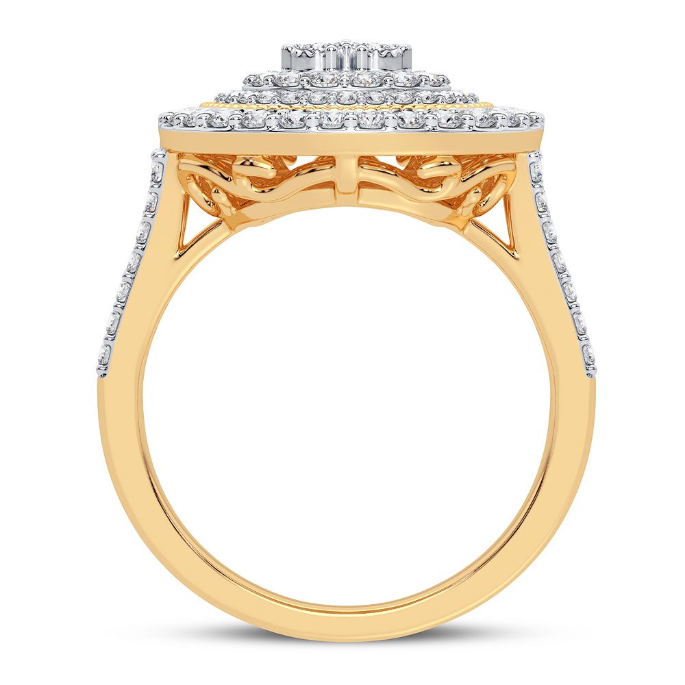 10k Yellow Gold Lab Diamond Womens Fashion Ring - 1CT
