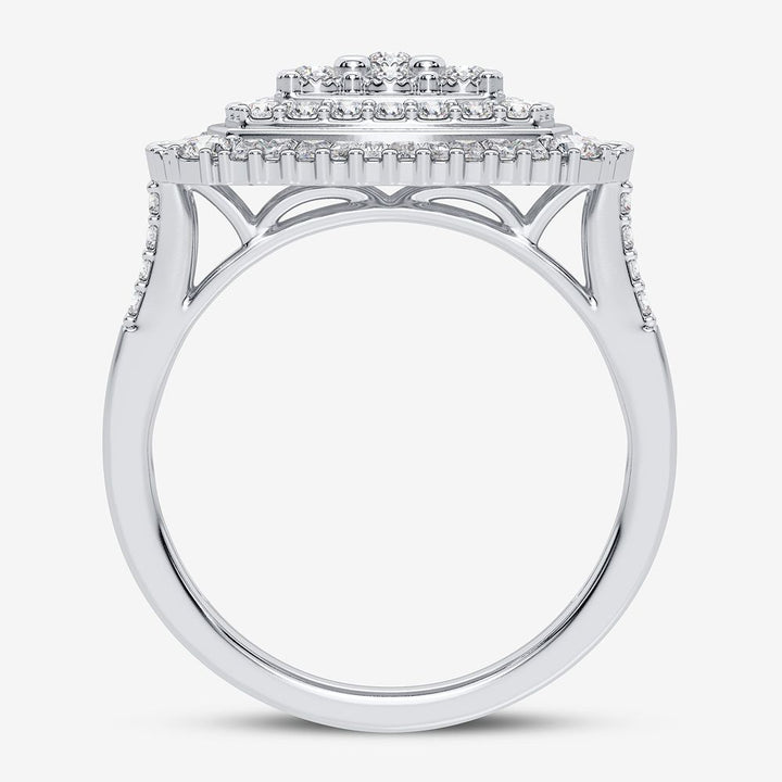 Chic 10k White Gold 1CT Lab Diamond Womens Fashion Ring