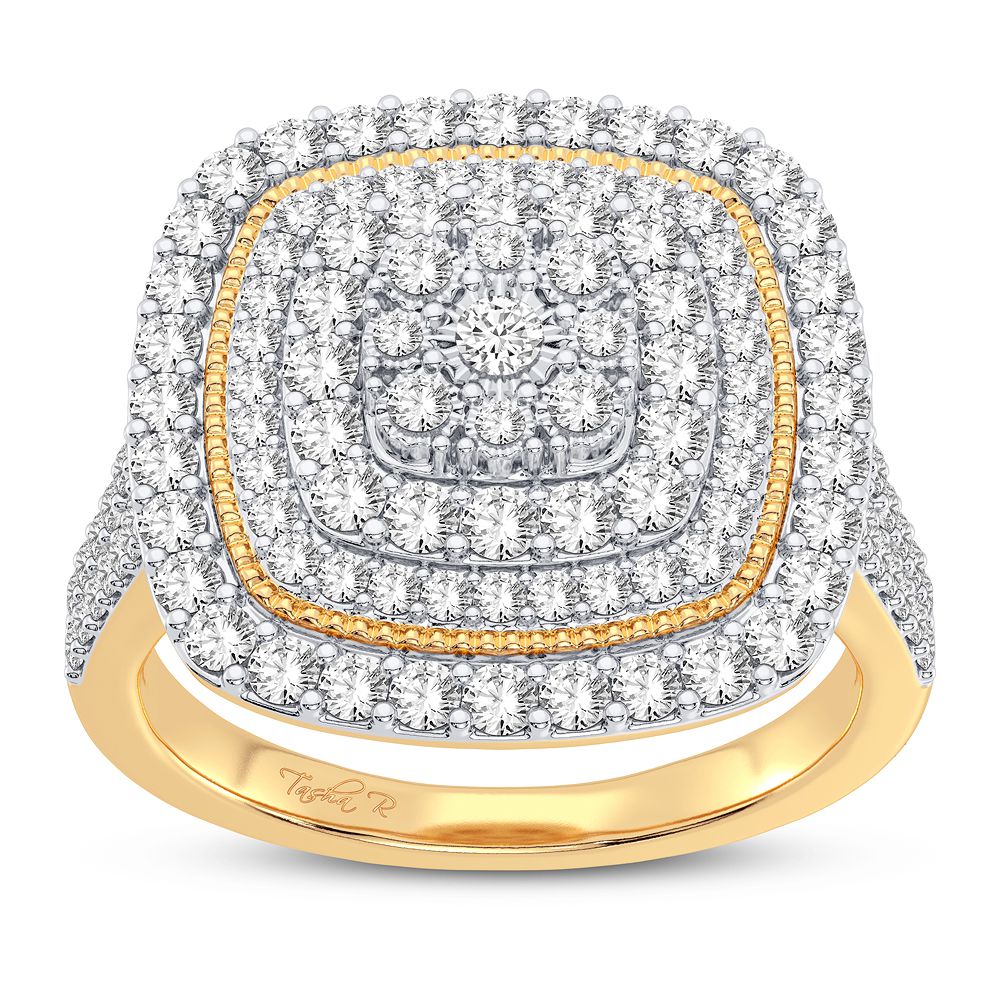10k Yellow Gold Lab Diamond Womens Fashion Ring - 0.75CT