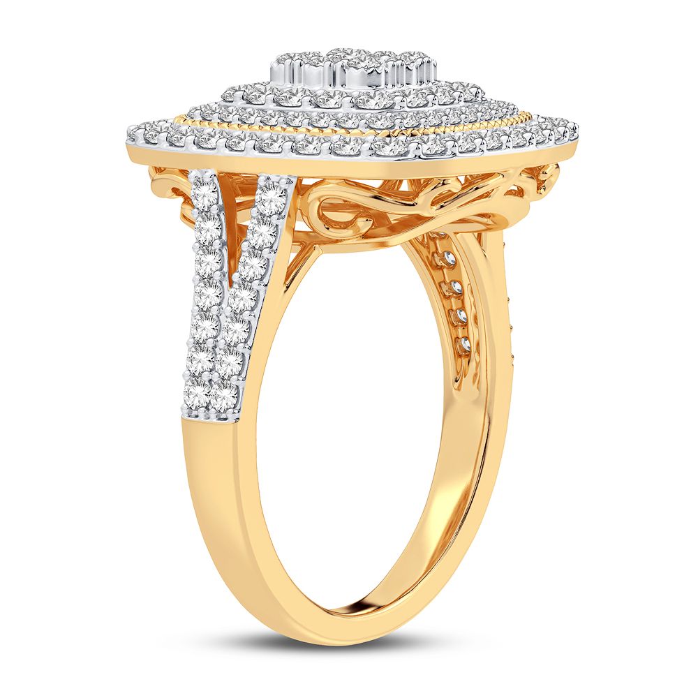 10k Yellow Gold Lab Diamond Womens Fashion Ring - 0.75CT