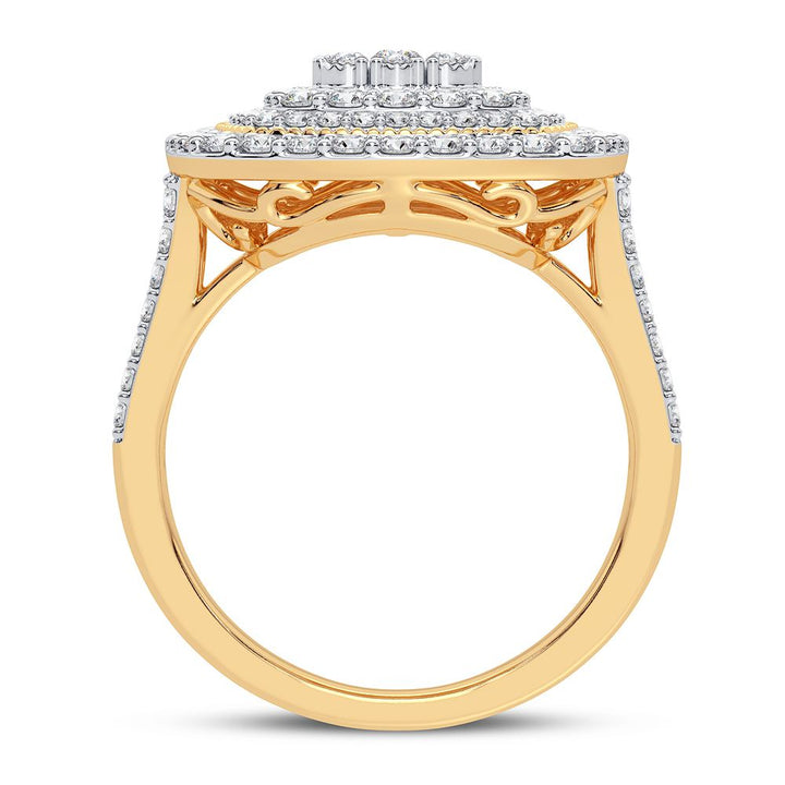 10k Yellow Gold Lab Diamond Womens Fashion Ring - 0.75CT