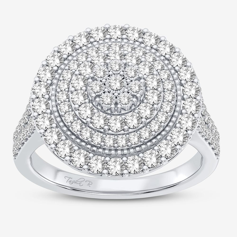 Chic 10k White Gold 1CT Lab Diamond Womens Fashion Ring