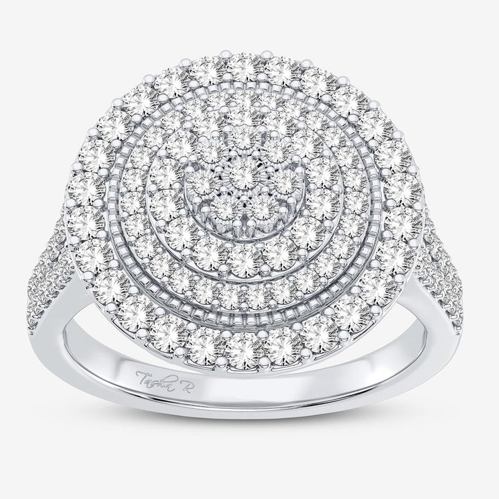 Chic 10k White Gold 1CT Lab Diamond Womens Fashion Ring