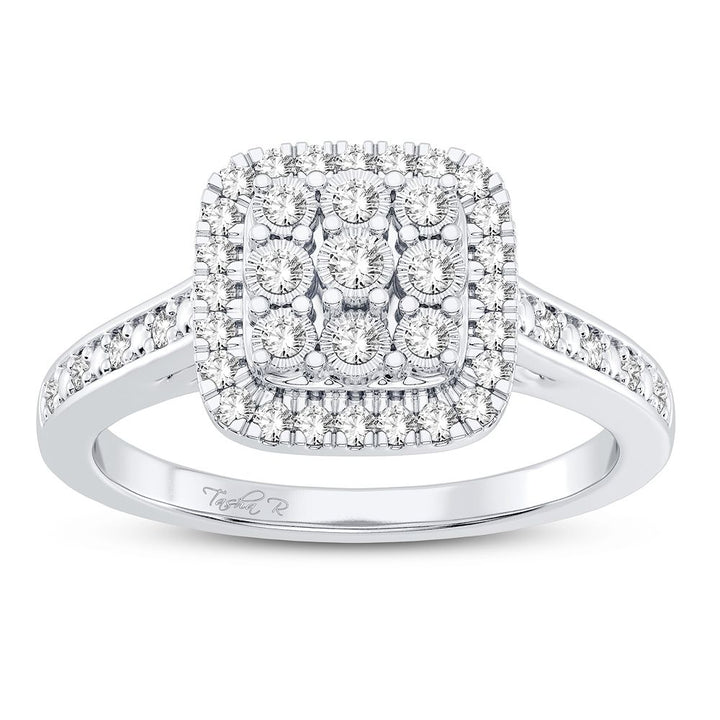 10k White Gold Lab Diamond Promise Ring for Her