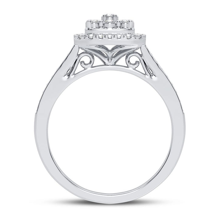 10k White Gold Lab Diamond Promise Ring for Her