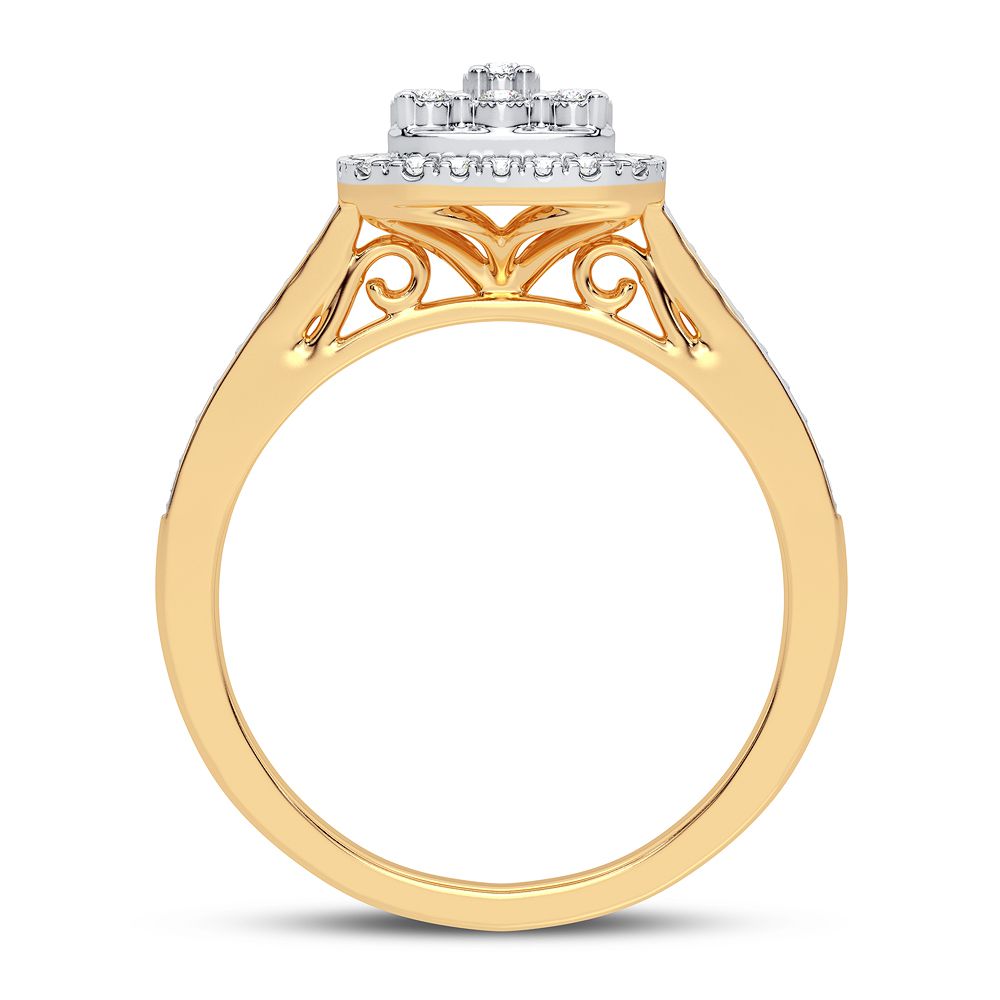 Chic 10k Yellow Gold 0.20CT Lab Diamond Womens Ring