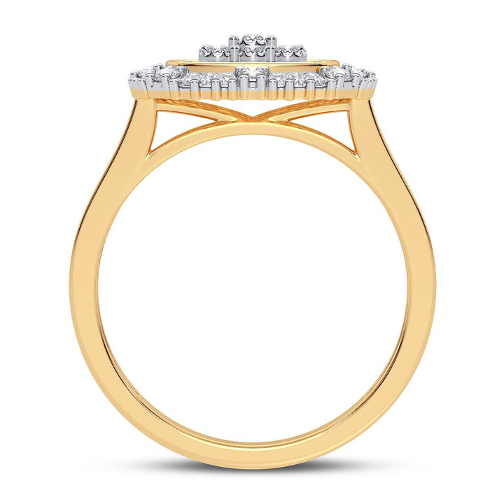 Chic 10k Yellow Gold Lab Diamond Fashion Ring for Women