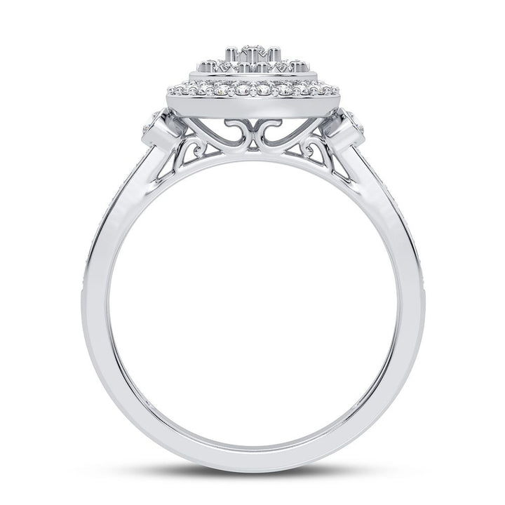 Chic 10k White Gold Lab Diamond Womens Fashion Ring 0.20CT