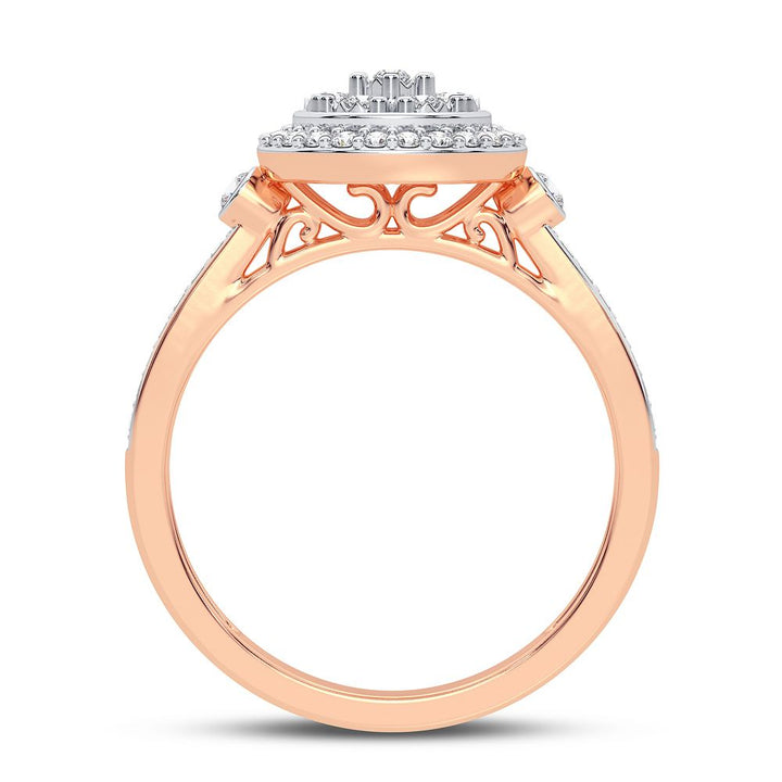 Chic 10k Rose Gold 0.20CT Lab Diamond Womens Ring